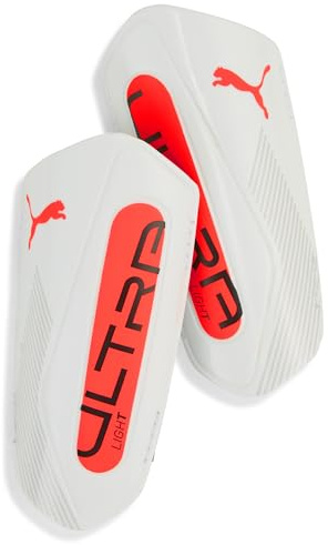 PUMA - ULTRA Light Strap, Espinilleras Unisexo, PUMA White-Glowing Red, XL - 030992