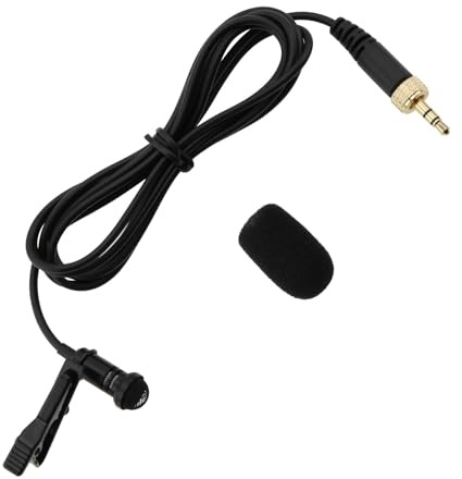VGOL 3.5mm TRS Omnidirectional Lavalier Microphone Wireless Audio Microphone with Sponge Cover Compatible with Sennheiser EW100 EW300 EW500 SK100 1.5m