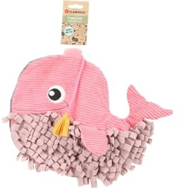 Flamingo - Tapis de Fouille pour Chiot Morgano - Forme Cachalot - Idéal pour Chihuahua, Cavalier King Charles, Beagle et Shih Tzu - Rose, 38 x 32 x 9 cm