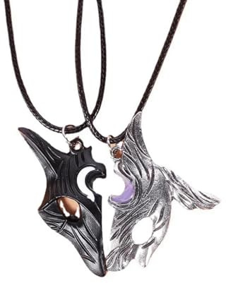 Necklaces Collar Colgante Cadena Hombre Mujer Joyas Necklace Collar Vintage Kindred Spirit Wolf Colgante Amistad Parejas
