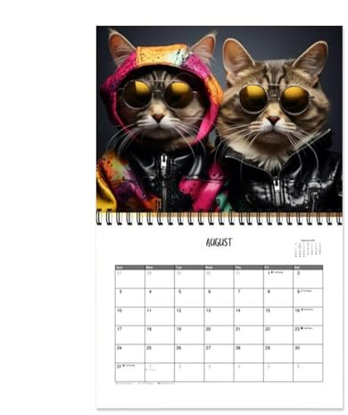 Djurkalender för väggen – 2025 djurmånadskalender för väggen – rolig 12-månadskalender, färgglad väggkalender för anteckningar, planering