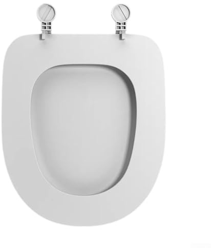 Asiento de inodoro en forma de U para baño con tecnología de cierre suave y liberación rápida para una fácil instalación, se adapta a inodoros en forma de U y O (tipo U blanco)