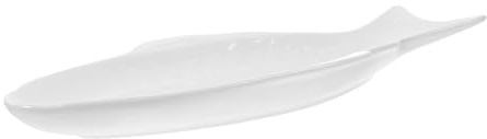 TOYANDONA Assiette Céramique Forme Poisson Design Créatif Vaisselle Snack Plateau Service Restaurant Domicile Blanc