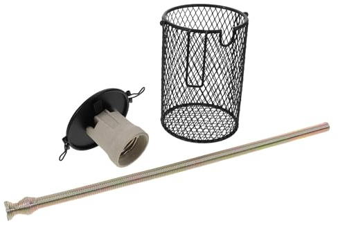 Milisten Protège-lampe Chauffante pour Reptiles Métal Noir Couvercle Anti-brûlure pour Terrarium Panier Protecteur Facile à Installer et Nettoyer Diffusion Uniforme Chaleur pour Habitat de