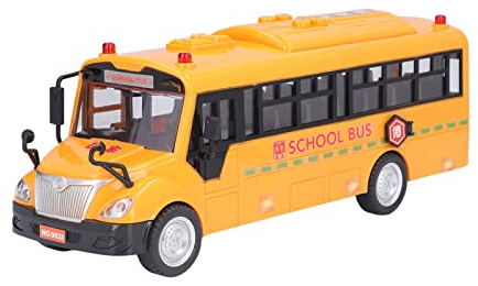 Picysa Enorme Bus Scolastico Giallo, Modello di Bus Scuola, Giocattolo con Porte Aperte, Luci e Suoni, Figurine di Veicolo Gioco Auto per Ragazze, Ragazzi e Bambini