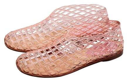 Genérico Sandalias Mujer Verano Sandalias Transparentes Mujer Gelatina Bailarina Playa Tacón Bajo Cómodos Zapatos Verano Huecos Adulto Sin Cordones