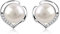 B.Catcher 925 Sterlingsilber Süßwasser-Perlen Ohrringe mit Zirkonia – Natürliche Perlen, Herz-Design, Elegant & Luxuriös, Perfektes Geschenk