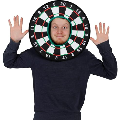 Dartboard fin klänning hatt unisex dartboard nyhet sport tillbehör med monterad huva perfekt för släckkvällar, pub-smycken + sportevenemang – paket med 24