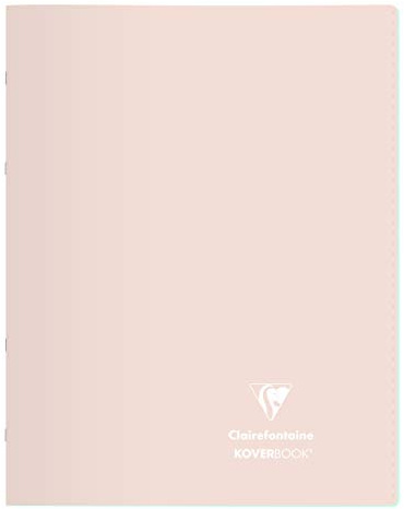 Clairefontaine 981681C Set of 10 Stapled Notebooks Koverbook Blush - 24x32 cm - 96 Pages Small Squares with Margin - White Paper 90 g - Opaque Polypro Cover - Random Colours