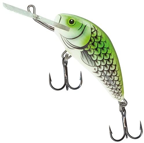 Salmo Hornet Wobbler, Salmo Farben:Olive Hot Spot, Länge/Gewicht/Laufverhalten/Tauchtiefe:4cm / 4g / sinkend / 2.0-2.5m