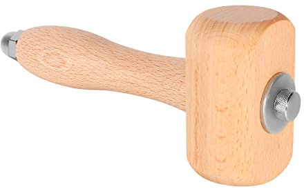 Qezodsx Wooden Mallet Leathercraft Carving Hammer Sew Leather Tool Kit (Wooden), Wood Color