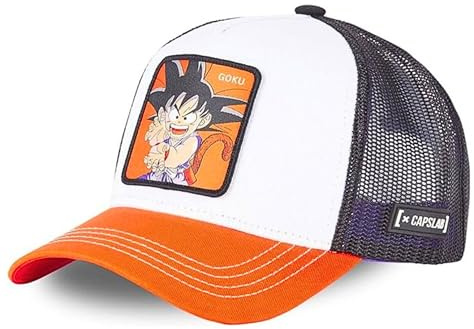 Capslab Goku Dragon Ball Z Blanco Naranja Gorra de Camionero