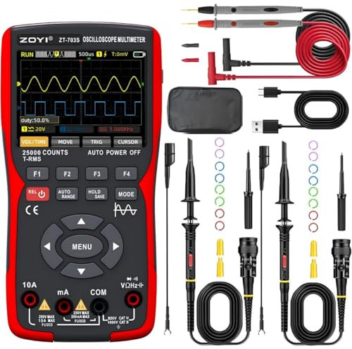 ZOYI 703 3in1 Digital Multimeter Tester with Dual-Channel Oscilloscope - Multi-Function Resistance Meter Included