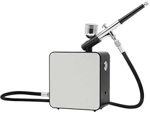 Kit Completo de Aerógrafo con Compresor – Diseño Vintage, 20 PSI, Fácil para Principiantes – Ideal para Arte, Graffiti, Maquillaje, Decoración de Pasteles, Arte de Uñas y Modelismo