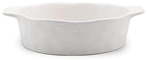 Stapelbar keramisk bakpanna，Lasagneform Stor djup, keramisk gryta med handtag, rund lasagnepanna, mikrovågsugn, bakform i porslin.(White)