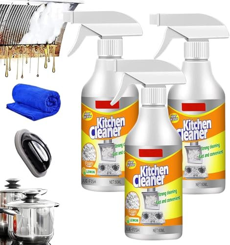 Vgpbhj Sciasi - Detergente in schiuma per cucina, multiuso, per pentole e padelle da ristorante, potente spray per la pulizia della cucina, per auto e cucina (3, A)