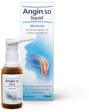 Angin SD liquid – Unterstützung bei Hals- und Rachenschmerzen | Praktische Mischung zum gezielten Einsprühen | Geeignet für Erwachsene und Kinder ab 6 Jahren | Made in Germany