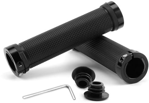 Manillares para Bicicletas Antideslizante, Puños Bicicleta, Empuñaduras con Bloqueo de Aluminio, Compatible con Manillares de 20-22mm para Bicicletas, Scooter, Cruiser, MTB, BMX, Plegables, Negro
