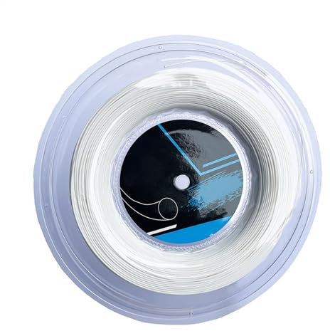 Gungtj Cuerda de tenis, 200 m de alta resistencia, absorción de golpes, rendimiento resistente y resistente, tensión óptima para control de pelota de 9.06 x 9.06 x 1.57 pulgadas, para competición y