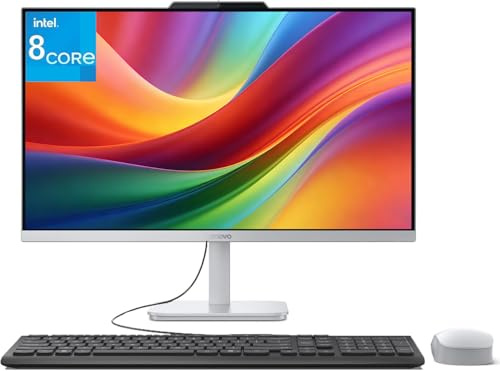 Lenovo IdeaCentre 24 All-in-One Desktop Computer, 16GB DDR4 RAM, 512GB PCIe SSD, Intel 8-Core Processor i3-N305 (Beat i5-1140G7), Lifetime Office 365 for Web, WiFi 6, Bluetooth 5.2, Glossy White, W11H
