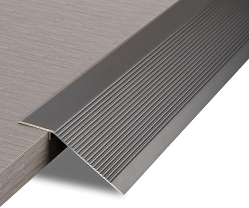 Zayejod Aluminum Floor Transition Strip Door Bar, 10cm x 1m, 1pc | Grey , Floor Bar for Doorways Threshold Ramp Tile Laminate Planks for Gaps Carpet Floor Tile