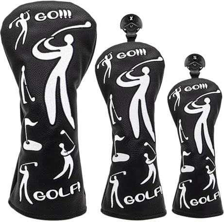 Coperture Per Le Teste Delle Mazze Da Golf,Fodera Per Driver Da 3 Pezzi Per Conservazione | Coperture per la Testa del Driver da Golf,Adatto a Uomini e Donne, Principianti ed Esperti, per Uso Interno