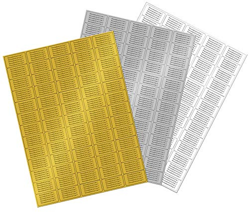 260 Personalised Printed Sticky Stickers - Gold Silver or White Address Labels (Silver)