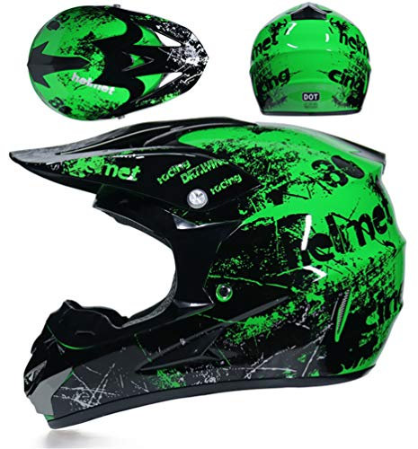 Amacigana® Motocross Helme Downhill Helme Motorrad Crosshelme & Endurohelme Jugend Kinder Offroad Helm Motocross Gear Combo Mask Brillenhandschuhe (Style #03, M)