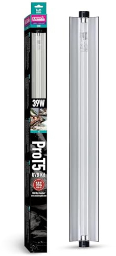 Arcadia T5 UVB Reptile Light Fixture Kit 36 Long 39 Watts 14% UVB Dragon – Complete UVB Light for Reptiles, Turtles, Snake, Bearded Dragon Lamp, Long Lasting Easy to Use Professional Lighting