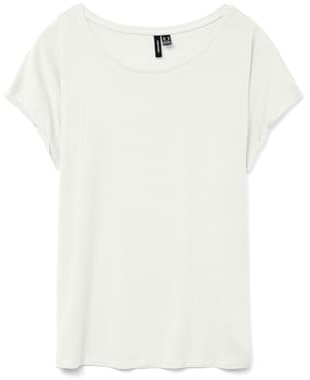 Vero Moda Womens Vmava Plain Top Gajrs Noos T-Shirt, Snow White, L UK