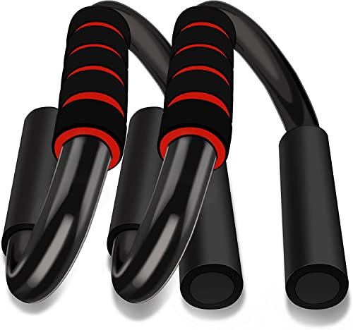 HCT STYLE Liegestützgriffe Push Up Bar Liegestütze Griff Pushup Handles Griffe,Unisex 2 Bars,Rutschfeste PVC-Basis,Schweißabsorbierender Dicker Schwammgriff,Fitnessgeräte Calisthenics Equipment.