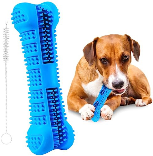 Dog Toys for Teeth Cleaning – Indestructible Puppy Teething Bone, Rubber Dental Stick, Interactive Dog Birthday Present (UK Company)