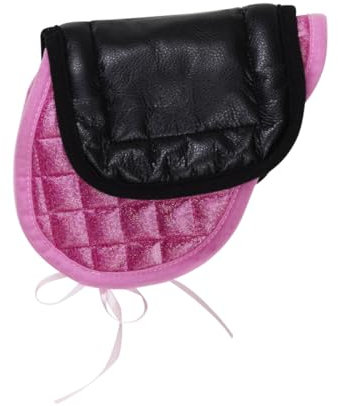 Panduro Hobby Horse | Sattel Kit | Schwarzer Kunstledersatte (24x16 cm) mit Rosa Steppschabracke (33x19 cm) | Zubehör für Steckenpferd