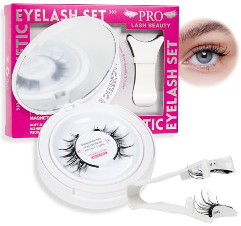 PRO Faux Cils Magnetique Avec Applicateur,Durables Et Réutilisables, Cils Magnétiques Faux Cils Naturel, Aucune Colle Requise,Imperméables, Faciles À Porter Et Longue Durée(1 Paire,Jocular)