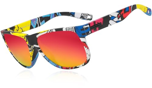 Queshark Occhiali da Sole da Uomo, Lusso Retro Vintage Ultraleggero, UV400 Occhiali da Sole Polarizzati Per Guida Corsa Pesca Escursionismo Golf