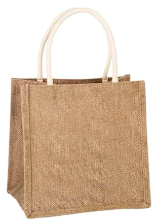 Eleeonora Borsa Juta da Rivestire Uncinetto,Borsa di Iuta Riutilizzabile,Borsa della Spesa in Juta,Borsa per La Spesa Juta,Portatile,Pieghevole,retrò Elegante,per Shopping,Picnic,Regali,Spiaggia