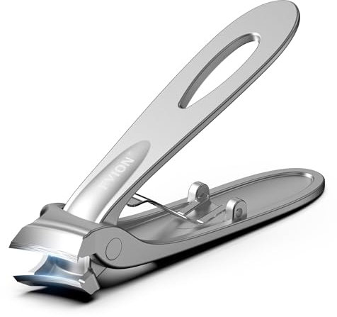FVION Tagliaunghie uomo piedi, tagliaunghie professionale grande per unghie spesse o incarnite, tagliaunghie in acciaio, curva acuta taglia unghie per uomini e donne (Argento)
