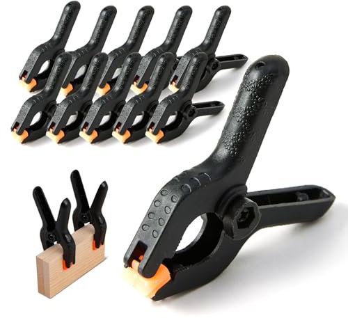 Potentes abrazaderas de resorte, 20 unidades de clips de sujeción de plástico, virolas para taller, arte, artesanía, taller de madera, fotografía (negro)