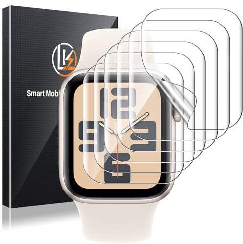 LK 8 Pack Screen Protector for Apple Watch Series SE3/SE2/SE 6 5 4 40mm, Series 9 8 7 41mm, High Definition, Bubble Free, Clear Flexible TPU Film, Easy Installation, for iWatch 40/41mm