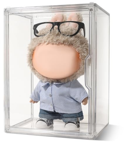 Display Case Compatible with Labubu 15.75 inches Height, Acrylic Clear Display Box Shelf for POP MART Labubu Doll, 1 Pack