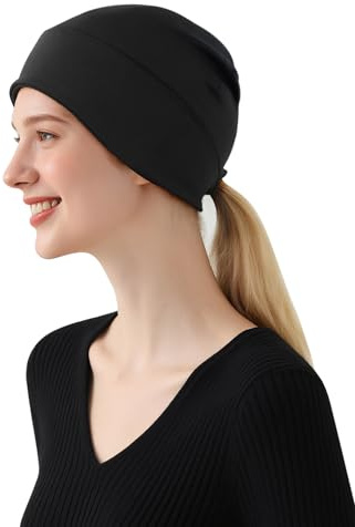 MELLIEX Laufmütze Damen Fahrradmütze Unter Helm Winddichte Sportmütze Wintermütze Skull Cap für Laufen Skifahren Radfahren Motorradfahren Outdoor