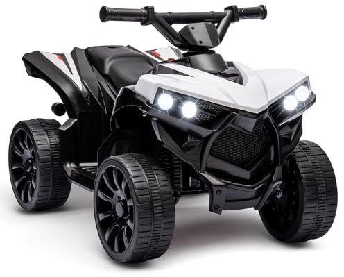 Garvee Quad eléctrico para niños, Quad eléctrico de 6 V, con LED y música, 1,5 – 3 km/h, claxon, ATV a Partir de 3 años