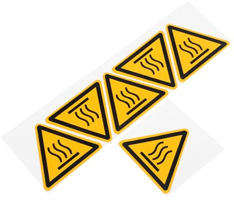 BATHVEVE 2 fogli Adesivi Avviso Alta Temperatura Etichette Segnaletiche Resistenti e Visibili per Attrezzature Calde Sicurezza Lavoro e Cantieri