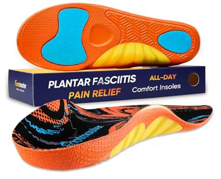 Footmaster Ortopediska Innersulor för Plantar Fasciit – Fotvalvsstöd för Platta Fötter – Lindring av Hälsmärta – Hälsporreinlägg för Kvinnor och Män