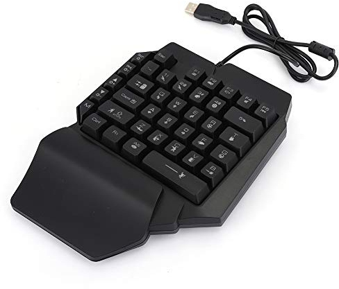 Generic Enhandstangentbord för Spel med Färgglada Ljuseffekter Bekvämt för PUBG-spelare ABS-material 39 Tangenter