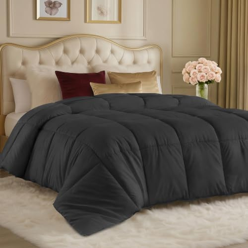 Utopia Bedding Comforters Queen Size, All Season Duvet Insert, Down Alternative Box Stitched Bed Comforter with Corner Tabs, Machine Washable (Grey)