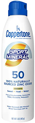 Coppertone SPORT Mineral Sunscreen Spray SPF 50, 5 OZ