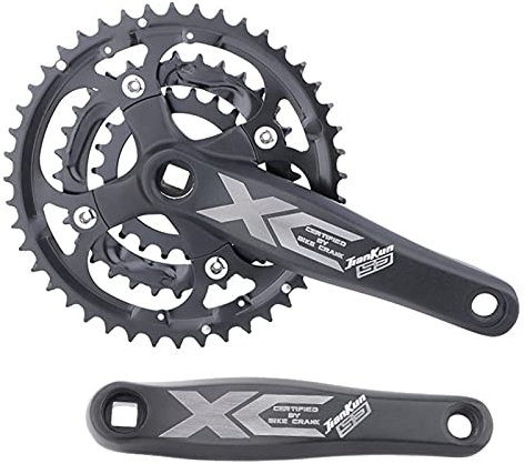 GEQIAN Fahrrad Kurbelarm Set XC431 Fahrrad Kurbelgarnitur MTB Square Taper Kurbelgarnitur Abnehmbare Mountainbike GXP Kurbel - Geschwindigkeitseinstellung 22/32/44 Zähne Kettenrad für 8/9 Gang