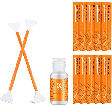 K&F CONCEPT Sensor Reinigungsset mit Mikrofaser Swabs 24mm*10pcs und 20ml Flüssig-Reiniger für Vollformat-Kameras,Reinigungs Kit für DSLR Kamera Objektive Computer Handys