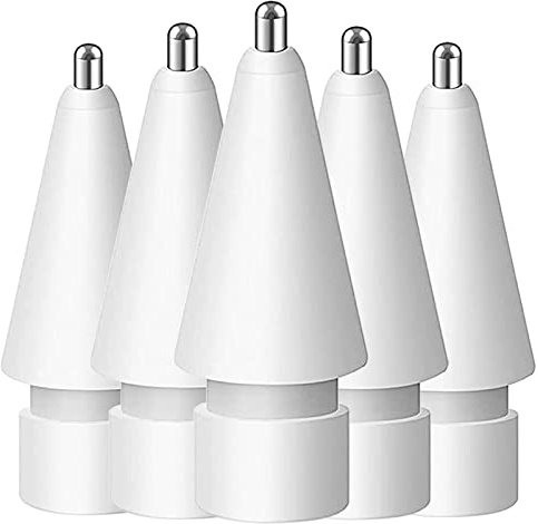 Wilbeva 5 stycken spetsersättning för Apple Pencil 1/2/Pro Generation, mycket känsliga reservspetsar och exakt styrpenna/inmatningspenna Nib för iPad Pencil